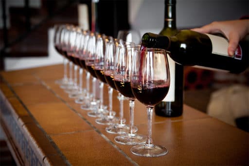 A red wine tasting