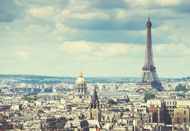 Beautiful daytime view of Paris skyline featuring the Eiffel Tower