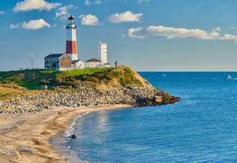 The Montauk Lighthouse and Beach in The Hamptons