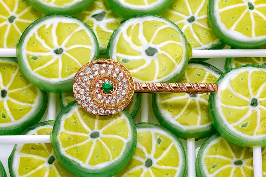 Bulgari's charming Lollipop brooch shows the playful side of its high-jewelry collections