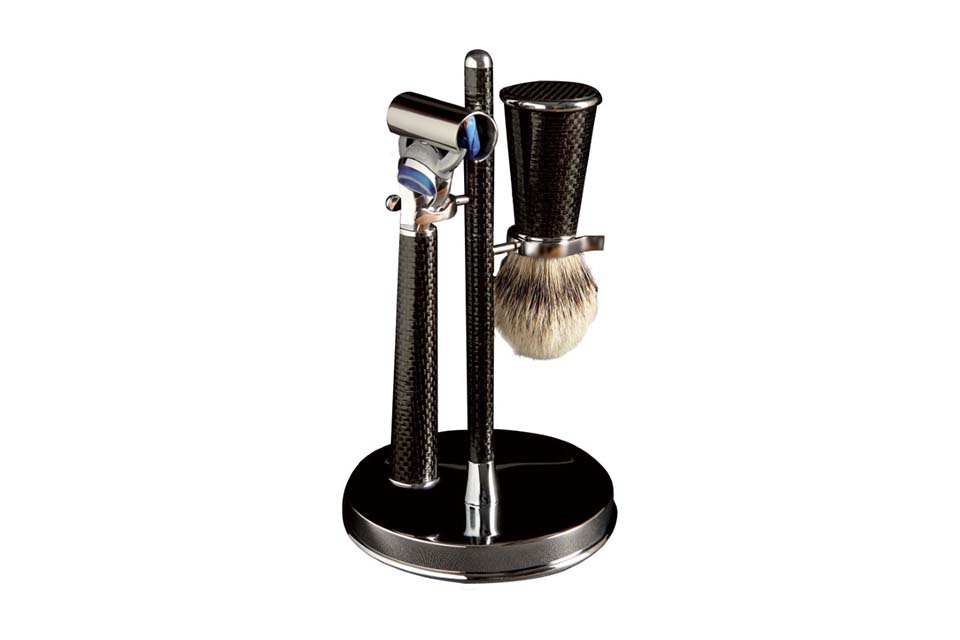 Lorenzi Milano Three-Piece Carbon-Fibre Shaving Set