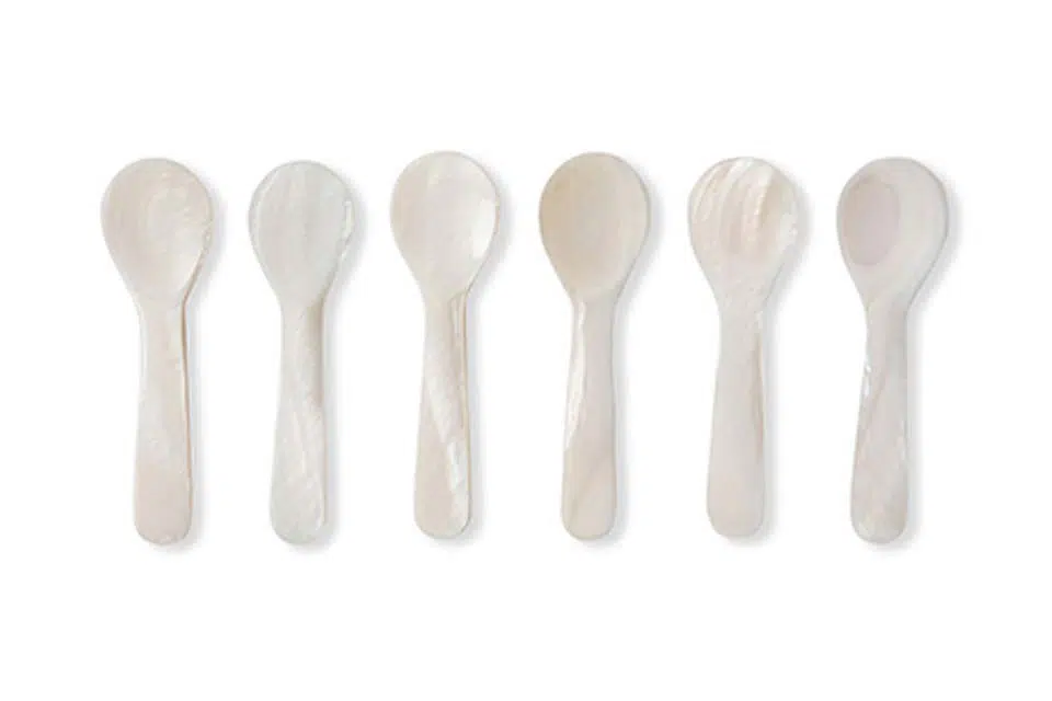 Cora Small Mother Of Pearl Spoons, Set Of 6