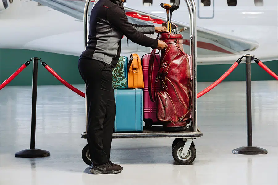 luggage on trolley luggage on trolley