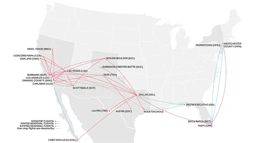 JSX flight routes JSX flight routes