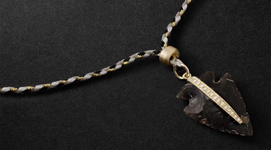 Jacquie Aiche Arrowhead Cord and Diamond Necklace Jacquie Aiche Arrowhead Cord and Diamond Necklace