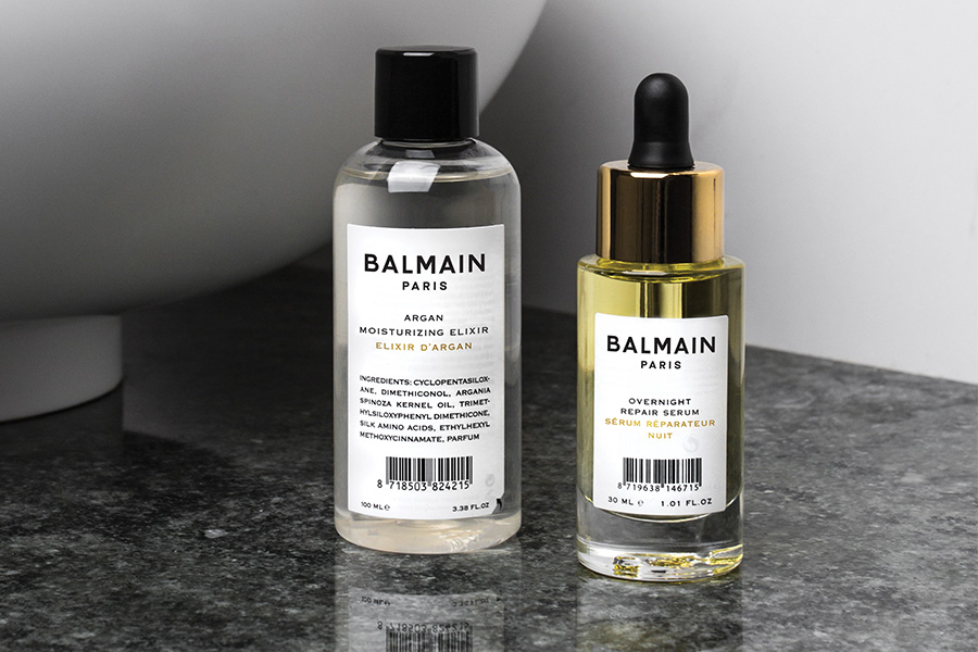 Balmain Hair Argan Elixir Repair Serum Balmain Hair’s Argan Moisturizing Elixir and Overnight Repair Serum.