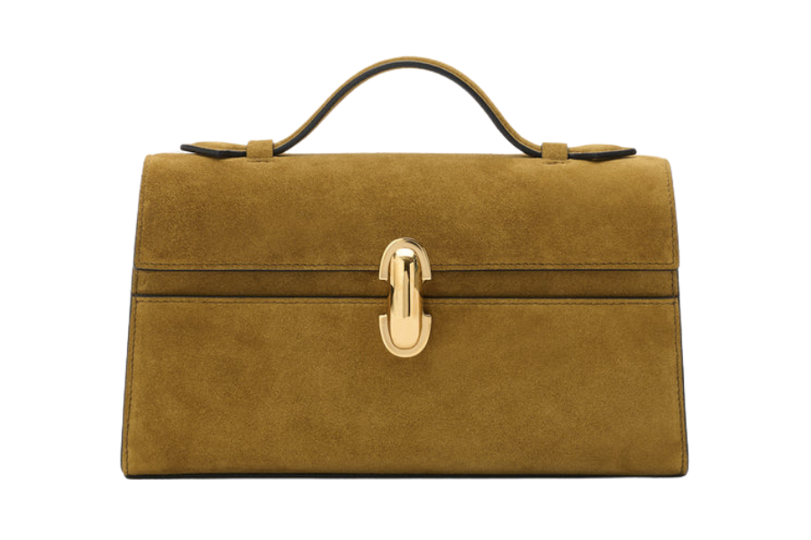 Savette Symmetry Pochette suede handbag Savette Symmetry Pochette tan suede handbag